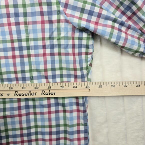 Peter Millar Men's Blue Red Green Plaid Button Down Shirt Long Sleeve Size L - Picture 7 of 9